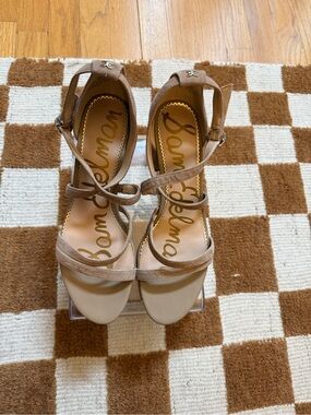 Sam Edelman Taupe Suede Strappy Heel Sandals